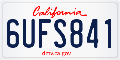 CA license plate 6UFS841