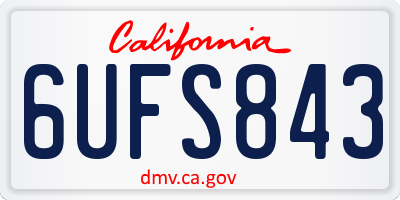 CA license plate 6UFS843