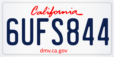 CA license plate 6UFS844