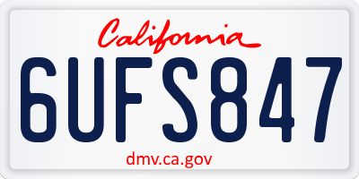 CA license plate 6UFS847