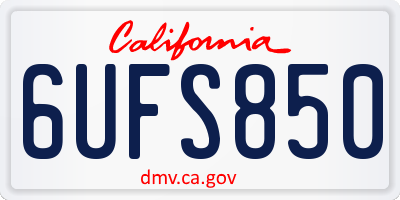 CA license plate 6UFS850