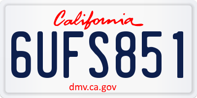 CA license plate 6UFS851