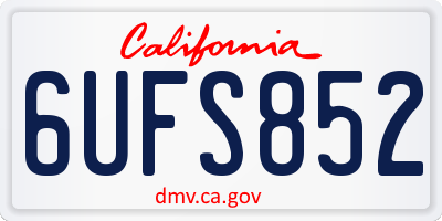 CA license plate 6UFS852