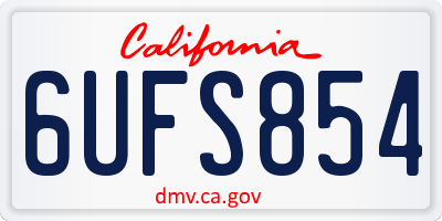 CA license plate 6UFS854
