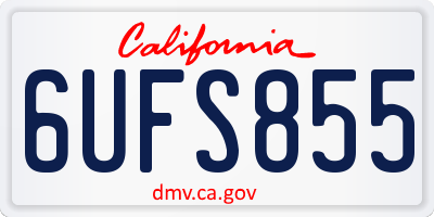 CA license plate 6UFS855