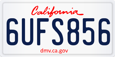 CA license plate 6UFS856