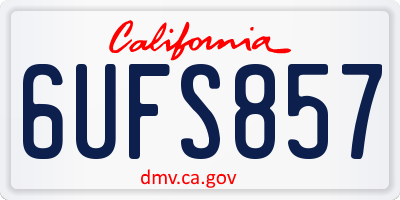 CA license plate 6UFS857