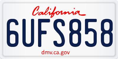 CA license plate 6UFS858