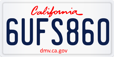 CA license plate 6UFS860