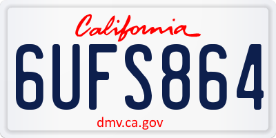 CA license plate 6UFS864