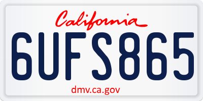 CA license plate 6UFS865