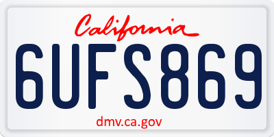 CA license plate 6UFS869