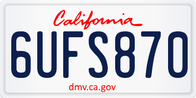 CA license plate 6UFS870