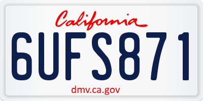 CA license plate 6UFS871