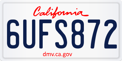 CA license plate 6UFS872