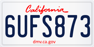 CA license plate 6UFS873