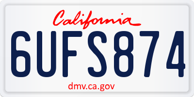 CA license plate 6UFS874
