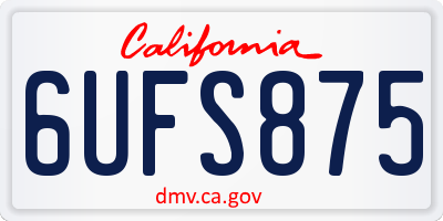 CA license plate 6UFS875