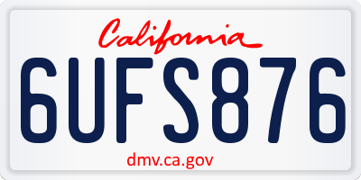 CA license plate 6UFS876
