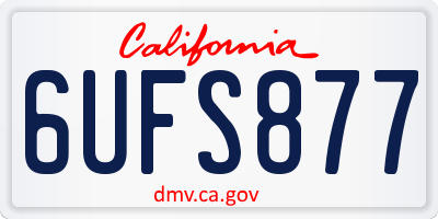CA license plate 6UFS877
