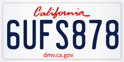 CA license plate 6UFS878