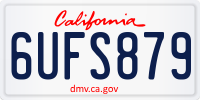 CA license plate 6UFS879
