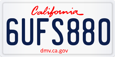 CA license plate 6UFS880