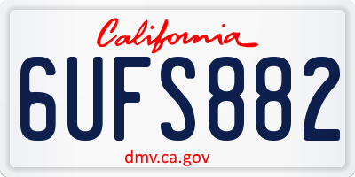 CA license plate 6UFS882