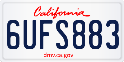 CA license plate 6UFS883