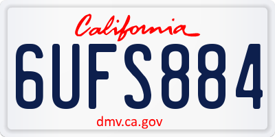 CA license plate 6UFS884