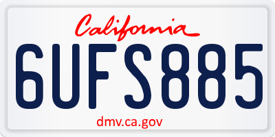 CA license plate 6UFS885