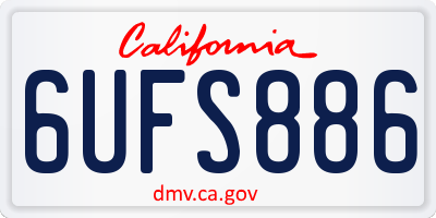 CA license plate 6UFS886
