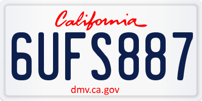 CA license plate 6UFS887