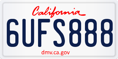 CA license plate 6UFS888
