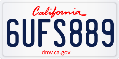 CA license plate 6UFS889