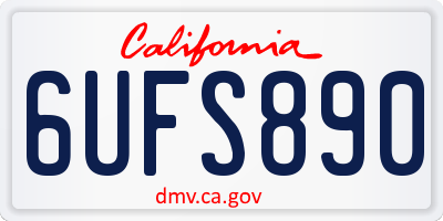 CA license plate 6UFS890