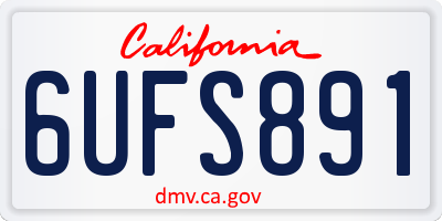 CA license plate 6UFS891