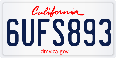 CA license plate 6UFS893