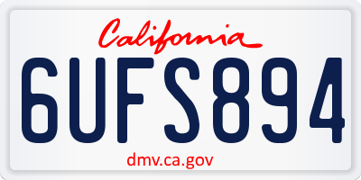 CA license plate 6UFS894