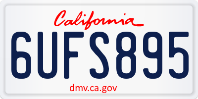 CA license plate 6UFS895