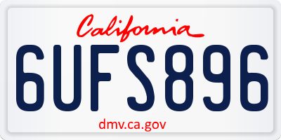 CA license plate 6UFS896