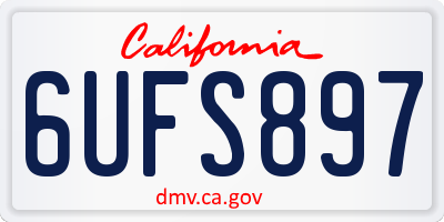 CA license plate 6UFS897