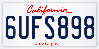 CA license plate 6UFS898