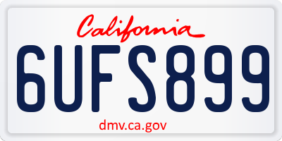 CA license plate 6UFS899