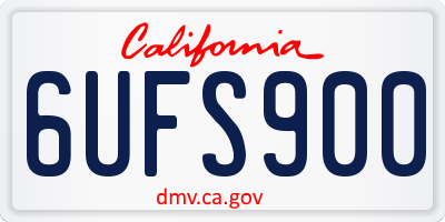 CA license plate 6UFS900
