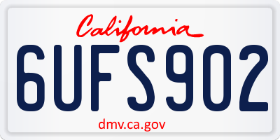 CA license plate 6UFS902