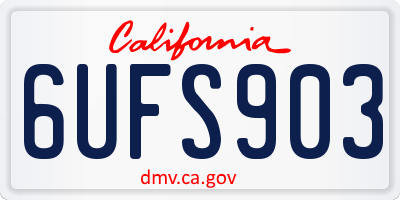 CA license plate 6UFS903
