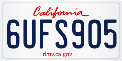 CA license plate 6UFS905