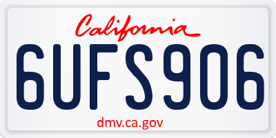 CA license plate 6UFS906