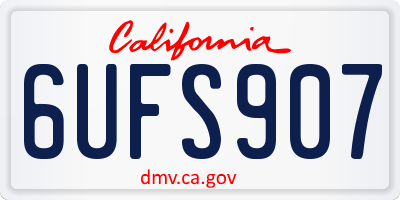 CA license plate 6UFS907